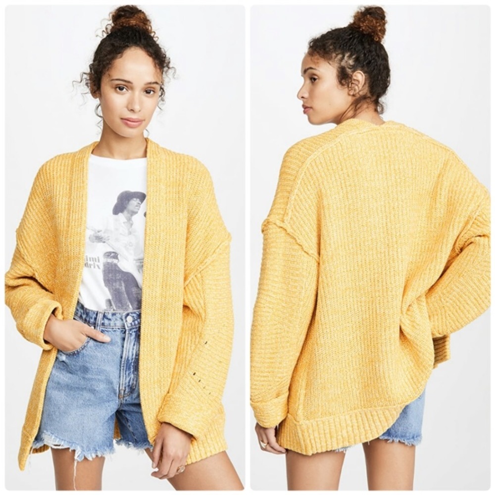 NWT Free People High Hopes Yellow Sweater
